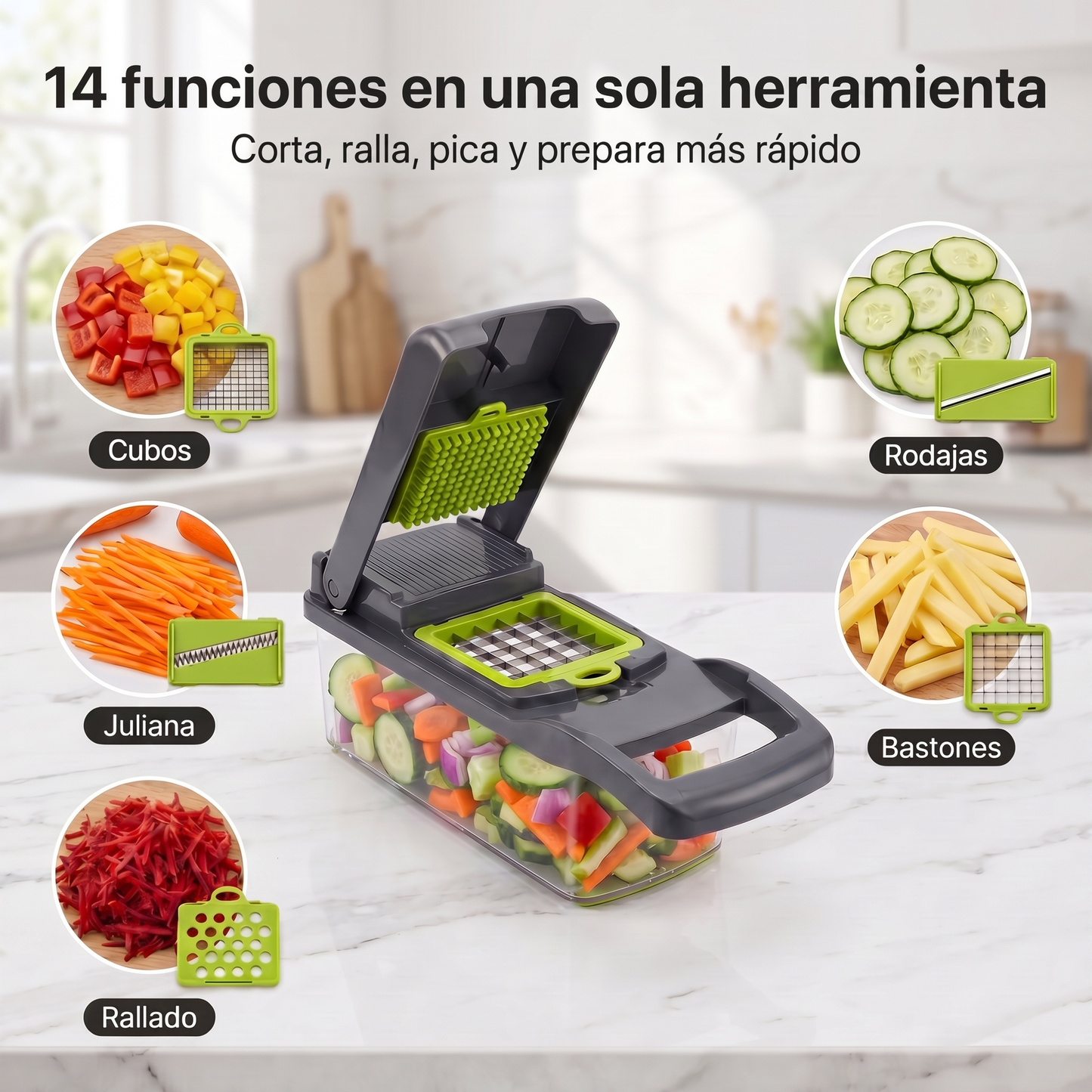 MaisonCut 14 en 1 — Pica, Ralla y Rebana en Segundos