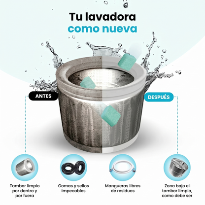 Pastillas Limpiadoras de Lavadora CleanWash Pro®